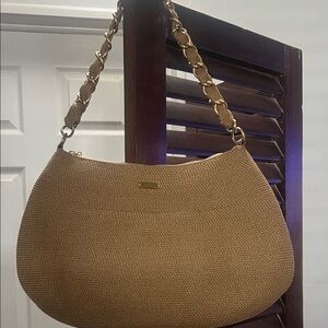 Eric Javits Tan Woven Shoulder Bag